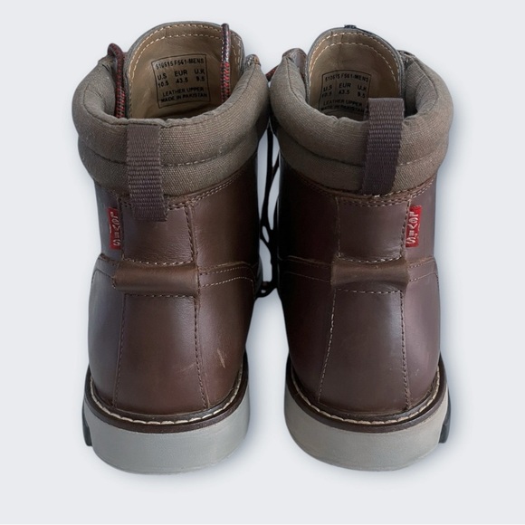 Levi's Men's Sutton Neo Leather Rugged Rubber Sole Boot Size 10.5 Dark Brown - Picture 6 of 9